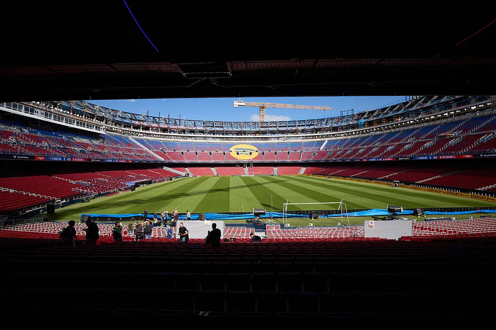Imagen de archivo de las obras de remodelación del Spotify Camp Nou, que afrontan su recta final.