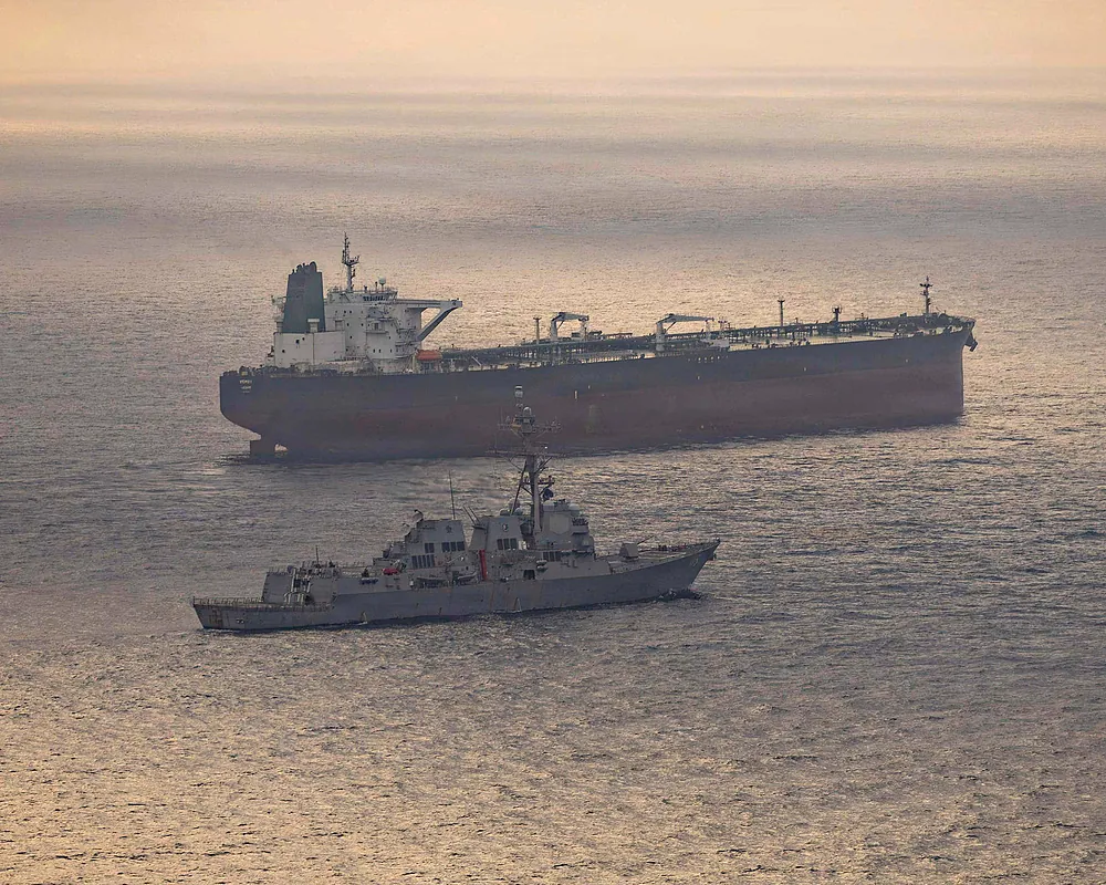 Barcos bloqueados en el estrecho de Ormuz, a la salida del golfo Pérsico.