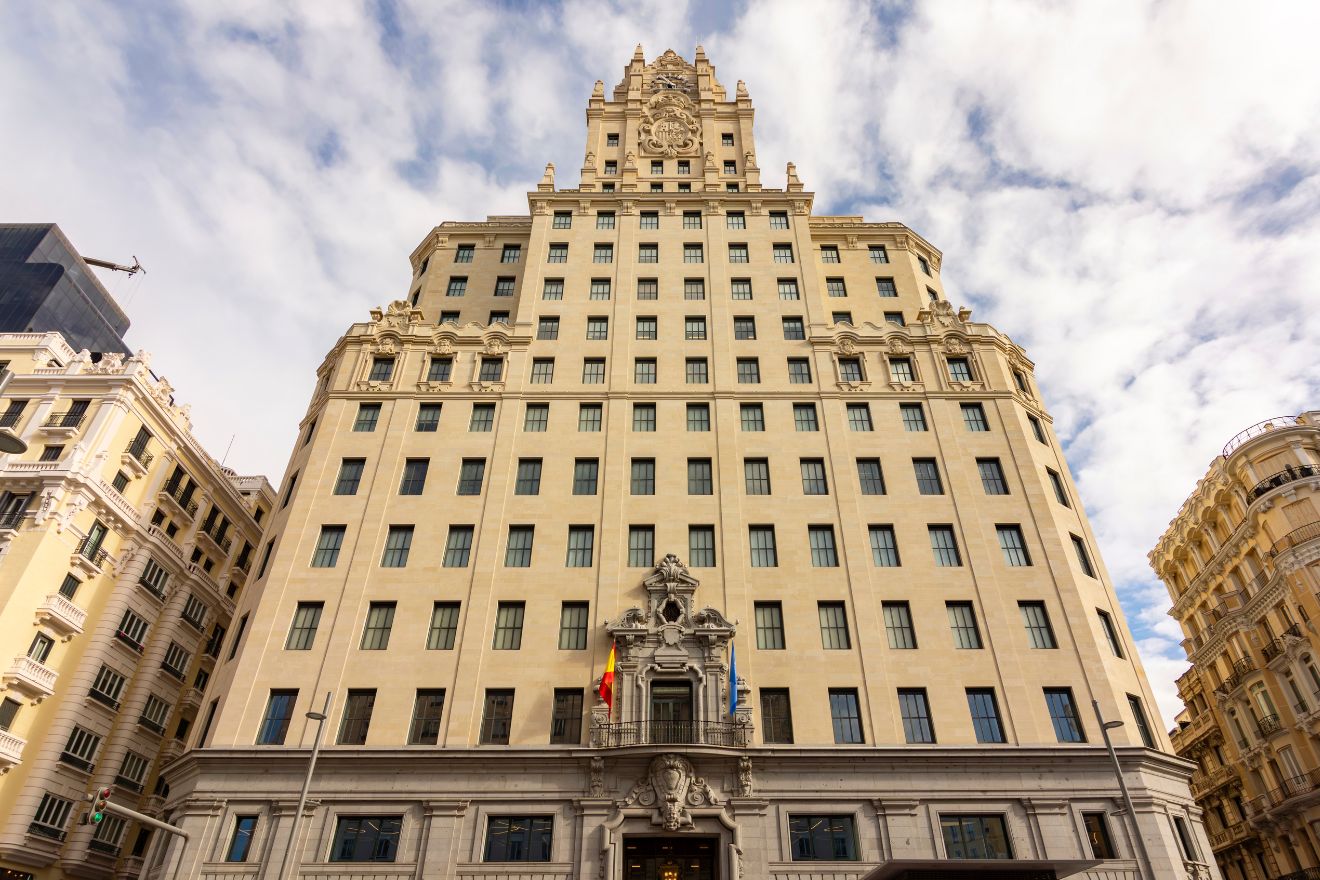 Sede histórica de Telefónica situada en la Gran Vía de Madríd vendida el pasado septiembre.