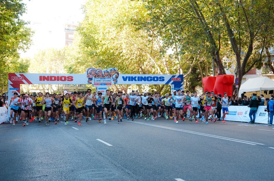 Más de 10.000 participantes defendieron sus colores y volaron por las calles de Madrid entre el Bernabéu y el antiguo Calderón.