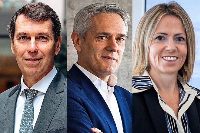 Javier Rodríguez-Heredia, socio director de Azora; Miguel Ángel Peña, CEO de Grupo Lar; Rosa Gallego, CEO de Q-Living.